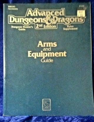 Tsr 2123 Ad&d 2nd Edition Arms And Equipment Guide 1991
