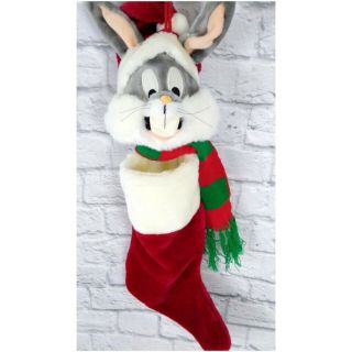 Vintage Bugs Bunny Looney Tunes Warner Bros Studio Store Christmas Stocking 1998