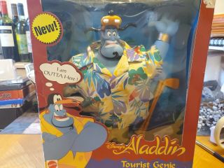 Vintage Disney Aladdin Mattel Blue Giant Genie Tourist 12 inch PVC 3