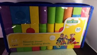 50 Pc Set Of Sesame Street Foam Building Blocks