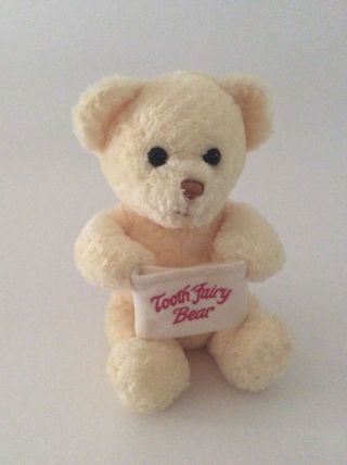 Princess Soft Toys Yellow Tooth Fairy Teddy Bear W/ Tooth Pouch 8 " Plush 2001