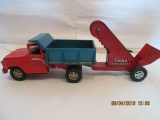 1961 Red/green Tonka Dump Truck And Sand Loader 116