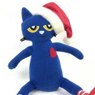 PETE THE CAT Saves Christmas BLUE Cat KITTY Santa HAT Stuffed ANIMAL James DEAN 2