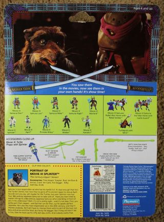 TMNT MOVIE III SPLINTER 1992 Playmates Teenage Mutant Ninja Turtles 2