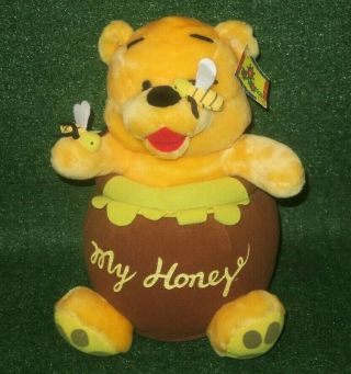 Walt Disney Toy Winnie The Pooh Honey Pot Bees Plush Toy 15 "
