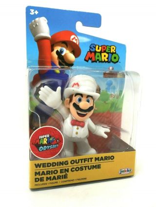Jakks World Of Nintendo 2.  5 " Figure - Wedding Outfit Mario