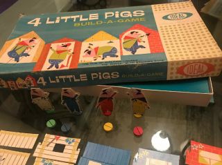 Vintage 1961 4 Little Pigs - Board Game By Ideal Toy Corp.  Rare & Complete