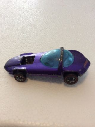 Vintage 1967 Mattel Hot Wheels Redlines Purple Silhouette Hong Kong Toy Car