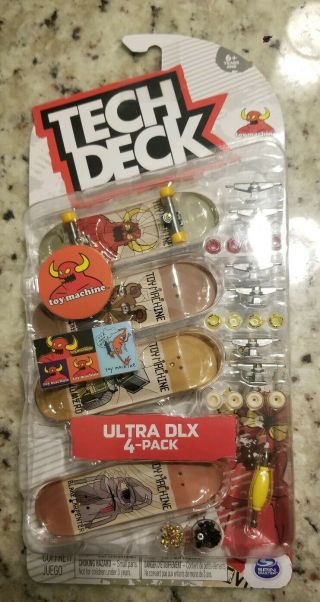 Tech - Deck Ultra Dlx 4 Pack 96mm Fingerboards - Toy Machine 2019 Edition