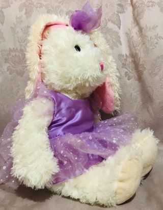 Dan Dee Collectors Choice Easter Bunny Rabbit Purple Dress Soft 19” Plush 2