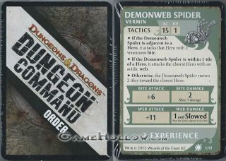 D&d Miniatures Dungeon Command Order Creature Monster Card Set Sting Of Lolth