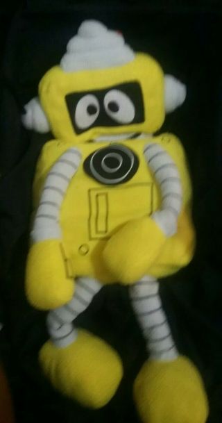 Yo Gabba Gabba Plex Plush Stuffed Robotl For Ages 3 Up 28 " Large Pillow Yellow