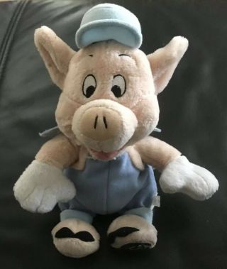 Walt Disney " Practical Pig " Plush Stuffed Animal - Three Little Pigs