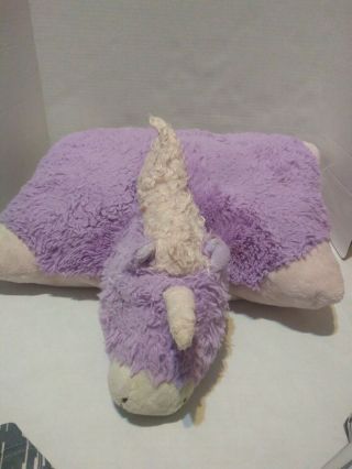 Rare 18 " Pillow Pets Unicorn Purple And Pink Plush Medium 2010