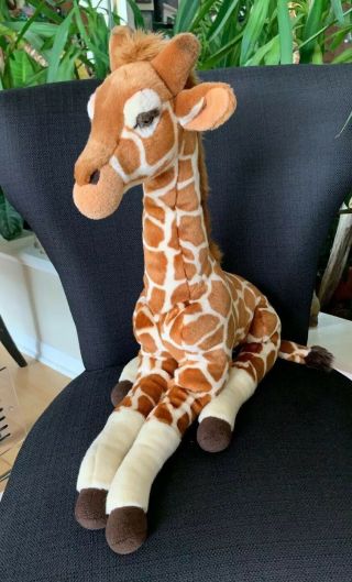 Large Fao Schwartz 24 " X 22 " Retired Toys R Us Giraffe Plush Toy Stuffed Animal