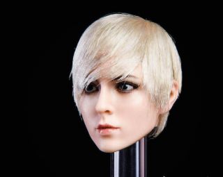 1/6 White Short Hair Girl Head Sculpt F 12 " Phicen Wheat Color Female Figure