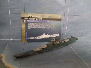 Axis & Allies Miniatures War At Sea U.  S.  Uss Missouri Battleship W/card