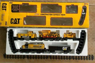 Caterpillar Cat Motorized Construction Express Train Set Fast Land Equipment Toy