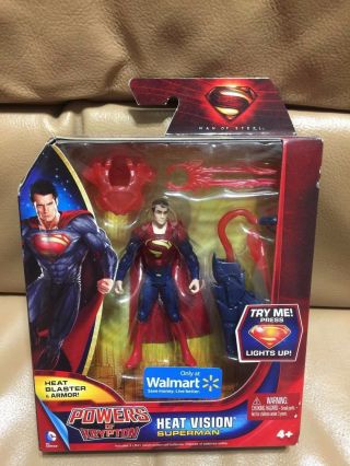 Mattel Man Of Steel Powers Of Krypton Heat Vision Superman 4 " Figure Walmart Exc