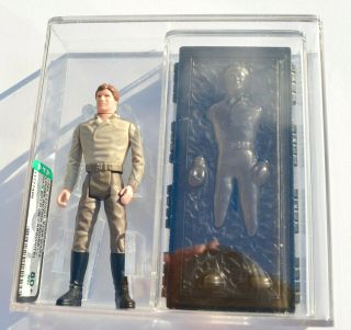 Star Wars Vintage Han Solo In Carbonite Afa 80,  Nm,  Power Of The Force Last 17