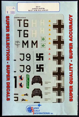 Superscale Decals 32 - 17 Junkers Ju - 87 B,  St.  G 1,  4/st.  G 2,  3/st.  G 5 / 1:32