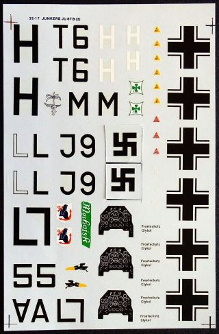 SUPERSCALE DECALS 32 - 17 JUNKERS JU - 87 B,  ST.  G 1,  4/ST.  G 2,  3/ST.  G 5 / 1:32 2