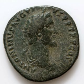 Roman Coin Ae Sestertius Antoninus Pius 138 - 161 Ad