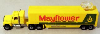Dte 1980 Hot Wheels Steering Rig Yellow Ford Ltl Mayflower Tractor Trailer