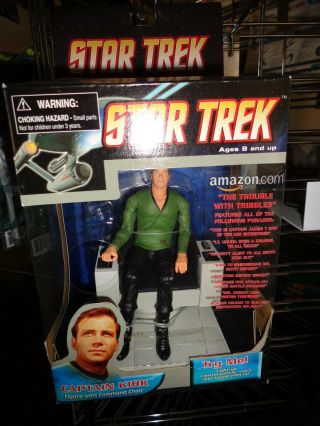 Diamond Select Star Trek Captain Kirk In Command Chair Amazon Tribbles Green
