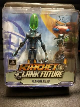 Nib Ratchet & Clank Future Ps3 Exclusive Dr.  Nefarious And Zoni Action Figure