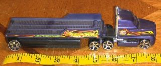 2002 Hot Wheels Racing Hauler Semi Truck Die Cast Plastic Rig Trailer
