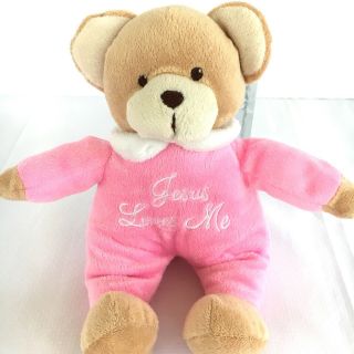 Dan Dee Plush Teddy Bear In Pink Singing Jesus Loves Me Musical Soft Toy 11 "