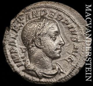 Roman Empire: 222 - 235 Ad Denarius - Severus Alexander ; Jupiter Rev - Au G1942