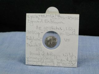 Ancient Greek Silver Coin Lycia Turkey Ar 1/6 Stater 390 - 380 Bc Vf