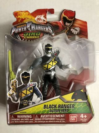 Dino Charge Black Ranger Mmpr Power Rangers Action Figure Mosc Bandai 2014 Htf