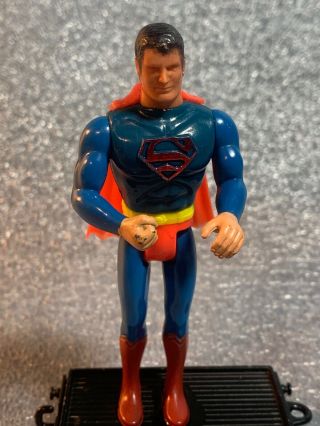 Vintage 1979 Dc Comics Superman Action Figure Superhero With Hard Red Cape