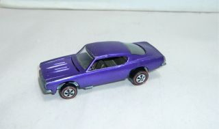 Vintage 1967 Mattel Hot Wheels Redline Custom Barracuda Purple Usa
