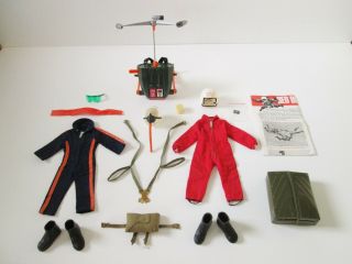 2 Vintage Action Man Outfits: Red Devil And Helicopter Pilot,  Turbo Copter