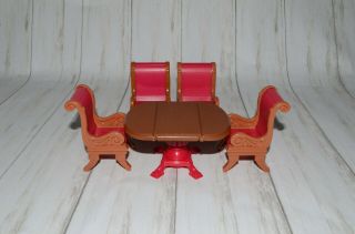 Fisher Price Loving Family Dining Room Table And Chairs Dollhouse Furniture