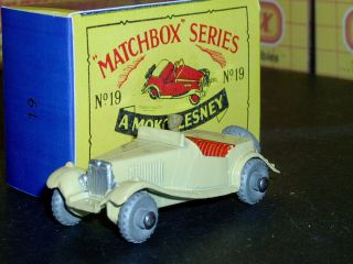 Matchbox Moko Lesney Mg Td Sports Car 19 A1 Cream Mw F - C Sc1 Vnm Crafted Box