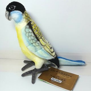 Hansa Parrot Bird Plush Soft Toy Doll Blue Yellow Small