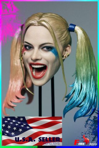 1/6 Suicide Squad Harley Quinn Head Sculpt For 12 " Female Figure ❶usa In Stock❶