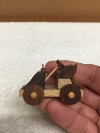 Vintage Miniature Goula Spain Wooden Buggy/golf Car Figurine
