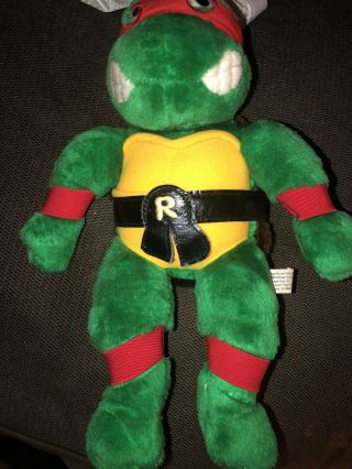 Rare Vintage 1988 Playmate Rafael Tmnt Teenage Mutant Ninja Turtle Plush 15”