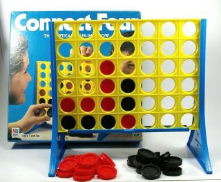 Milton Bradley Connect Four Vertical 4 - In - A - Row Checkers Game 1998 032244044