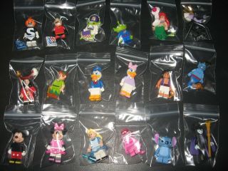 Lego Disney Minifigure Series 1 Complete Set Opened Displayed Only