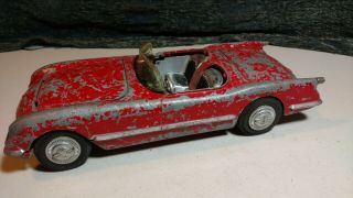 Vintage Hubley Kiddie Toy 509,  Metal Red Chevrolet Corvette Convertible Car