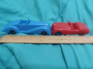 2 Different Very Old Vintage Plastic Cars