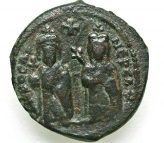 Phocas And Leontia.  Ad 602 - 610.  Ae Follis 10.  42gr;28mm,  Antioch As Theopolis.