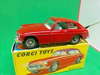 Corgi Toys Vintage Diecast Model Car 327 - Mgb Gt - Red